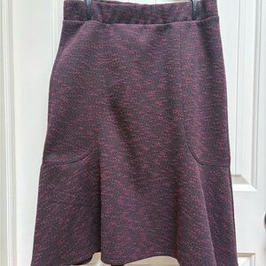 Lands’ End Women’s Medium Petite Dark Plum Knit Flare Skirt